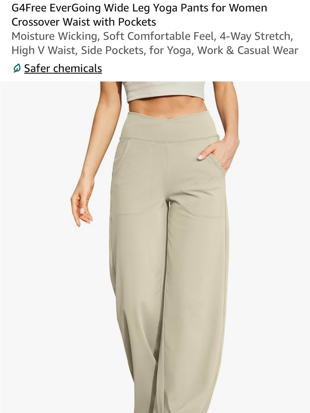 Wide Leg Yoga Pants for Women - Cream